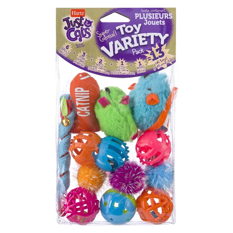 HARTZ Just For Cats Toy Variety Pack – 13 Piece, All Breed Sizes