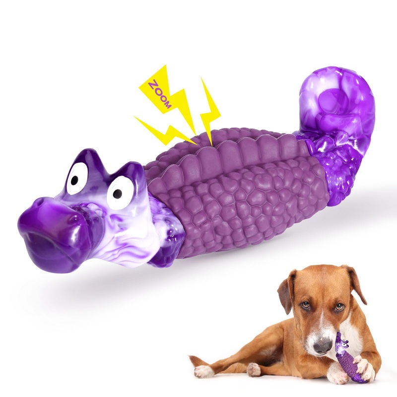 HGB Squeaky Dog Toys for Aggressive Chewers, Tough Indestructible Dog Chew Toy for Large Medium Dogs, Interactive Dog Toys to Keep Them Busy, Dog Toys for Boredom & Enrichment, Bacon Flavor