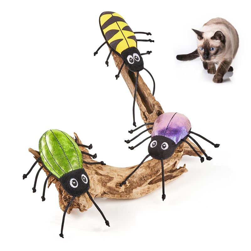 Potaroma Realistic Bug Catnip Cat Toys Crinkly Sound, Durable Kitten Bite Interactive Kicker Toys for Indoor Exercise 3.5″