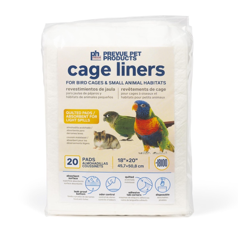 Prevue Pet Products Disposable Cage Liners for Birds and Small Animals – Parrot, Parakeet, Conure, Cockatiel Cages and Hamster, Guinea Pig, Mouse Cages White 20″ X 18″ – 20 Liners