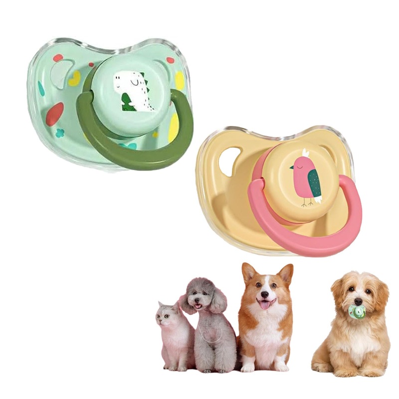 2Pcs Pet Dog Silicone Pacifier, Newest Puppy Pacifier for Small Dogs, Pet Puppy Kitten Calming Pacifier, Small Dog Pacifier Chew Toy, Animal Accessories Decoration