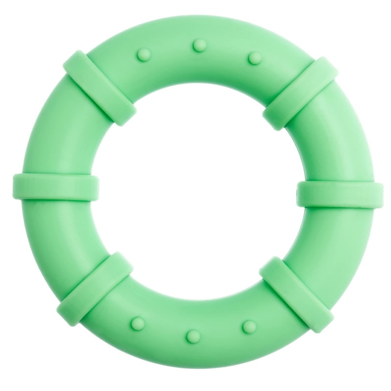 Dog chew Toys for Aggressive chewers Small Breed Non Toxic Silicone Long Lasting Dog Toys Ring Toy for Healthy Teeth (Green) GREEN
