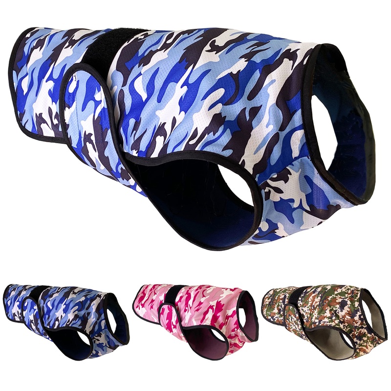 Dog Cooling Vest – 2-Layer Lightweight Performance – UPF50+ Full Coverage & Adjustable Fit for Small to Large Dogs (Blue, Large) Blue Camo Large (Pack of 1)