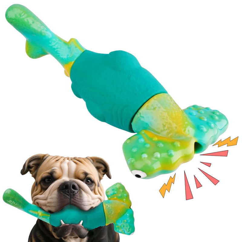 Dog Toys for Aggressive Chewers, Interactive Dog Chew Toys for Large Dogs, Indestructible Squeaky Dog Toys to Keep Them Busy, Tough Dog Toys for Medium/Large Breed Dogs (Green) Green Hammerhead Shark