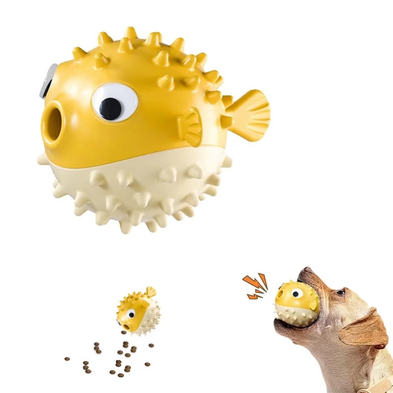 Interactive Dog Toys for Treat Dispensing Dog Chew Toys for Medium and Large Dogs,Educational Dog Toy (yellow) yellow