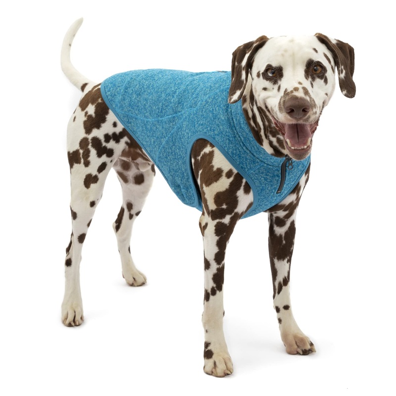 Kurgo Core Dog Sweater, Knit Dog Sweater with Fleece Lining, Cold Weather Pet Jacket, Zipper Opening for Harness, Adjustable Neck, Year-Round Sweater for Large Dogs (Heather Blue, Large) Large (Pack of 1) Heather Blue