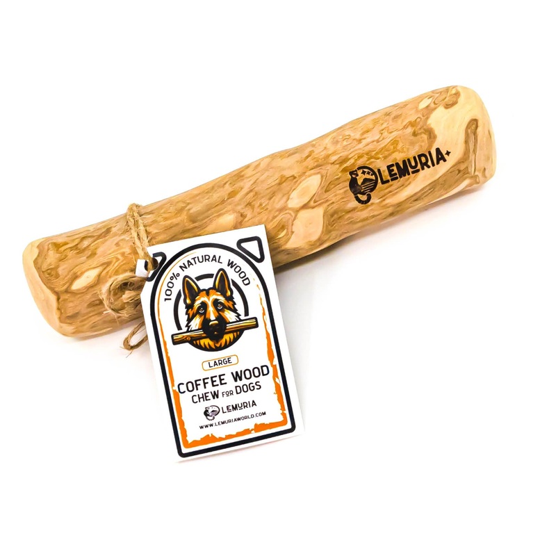 LEMURIA Coffee Wood Dog Chew Stick Toy, Natural Durable Real Wooden Bone Sticks for Dogs, Safe Dental Cleaning Chews for Teething Puppy, Stress Relief Toys for Large Dogs (Large)