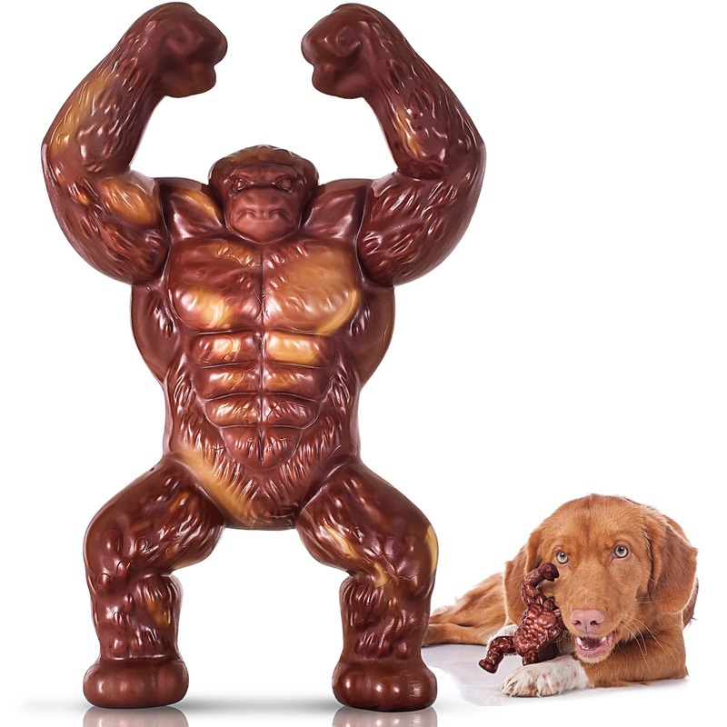 PETSTA Indestructible Dog Toys for Aggressive Chewers, Extreme Tough Dog Toys for Large Dogs, Real Beef Flavored, Dog Bone for Medium/Large Dogs Breed, Gifts for Dogs KING KONG