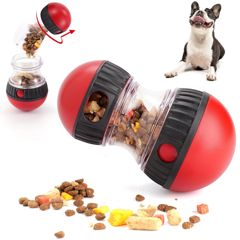 Treat Dispensing Dog Toys Irregular Rolling Design Adjustable Interactive Dog Toy, Dog Chew Toy, Dog Enrichment Toys, Dog Puzzle Toy, Indestructible Dog Toy for Small/Medium/Large Dogs, Red