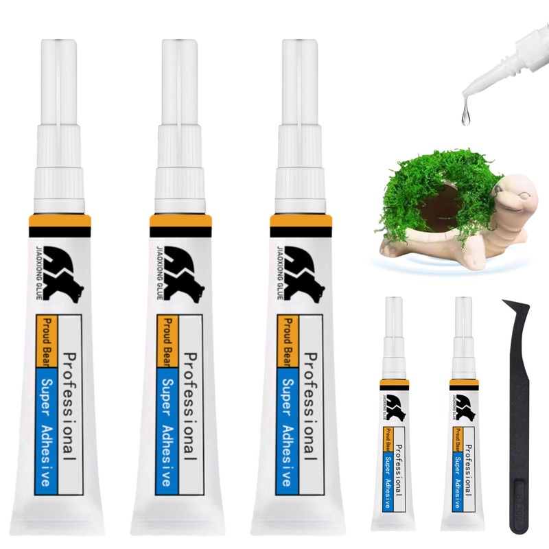 Aquarium Glue, Clear Reef Glue with Tweezers, Instant Aquarium Glue for Plants and Rocks, Super Adhesion for Fish Tanks Aquariums (5PCS) 5