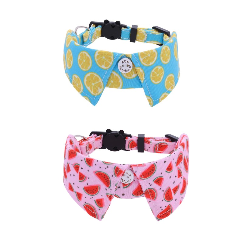Campsis 2 Pack Breakaway Cat Collars Furit Pattern Cat Collar Safety Adjustable Flower Kitten Collar with Removable for Boy Cats and Girl Cats (Fruits pattern) Fruits pattern