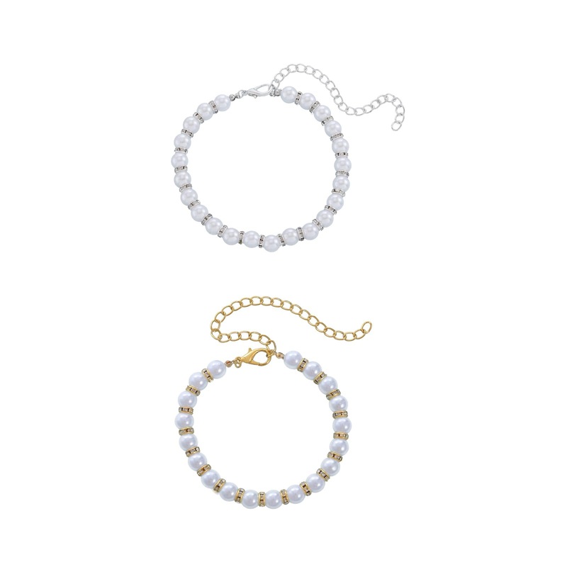 Campsis 2 Pack Rhinestone Cat Necklace Collar Pearl Cat Collars with Extension Chain Kitten Necklace Collar for Girl Cats (S=7.9-10.6inch) S=7.9-10.6inch