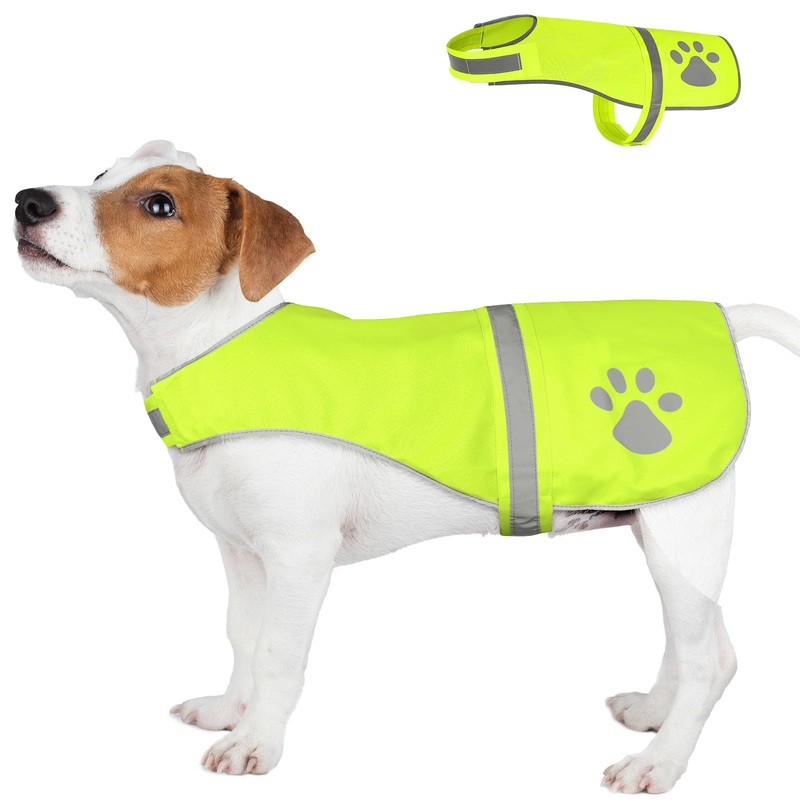 HIGO Reflective Dog Hunting Vest – Adjustable Fluorescent Dog Safety Vest, High Visible Dog Jacket for Outdoor Walking, Jogging or Training (Green, Small) Green