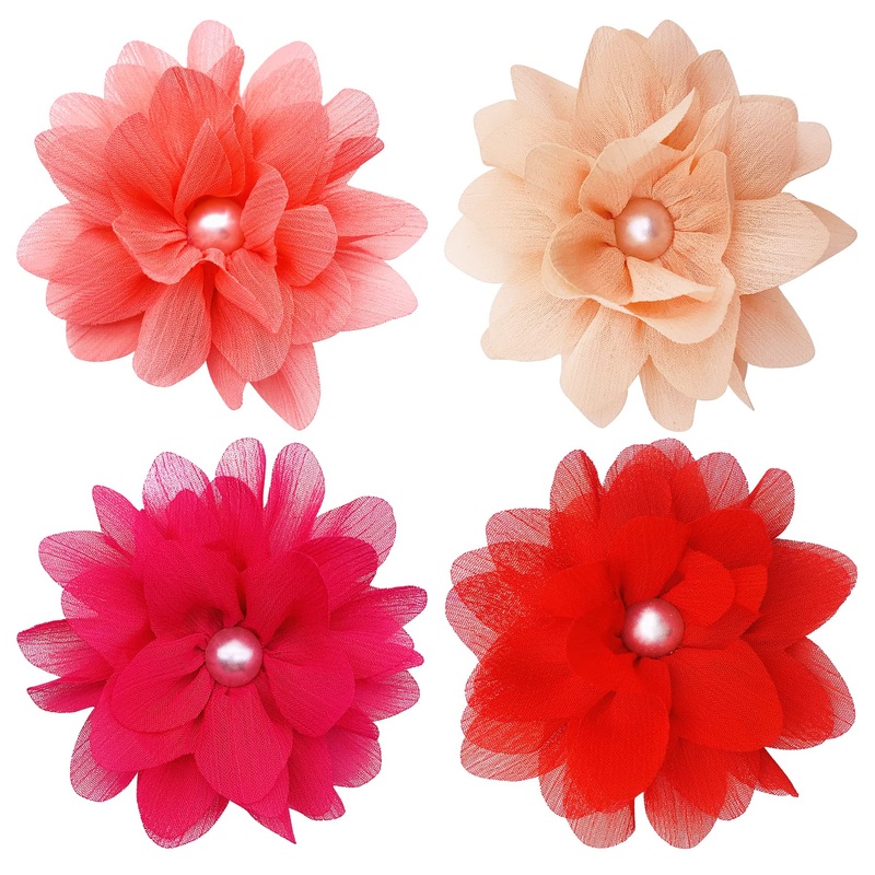 PET SHOW 4pcs Dog Flowers Collar Charms Slides Attachment Accessories For Small Medium Large Dogs Cat Puppy Bows Grooming Supplies A 3″