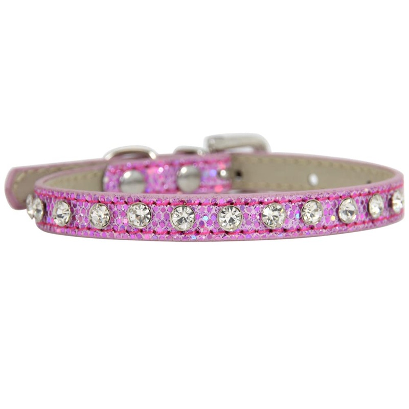 Rhinestone Cat Collar – Bling Adjustable Pet Collar for Cats and Dogs Pink