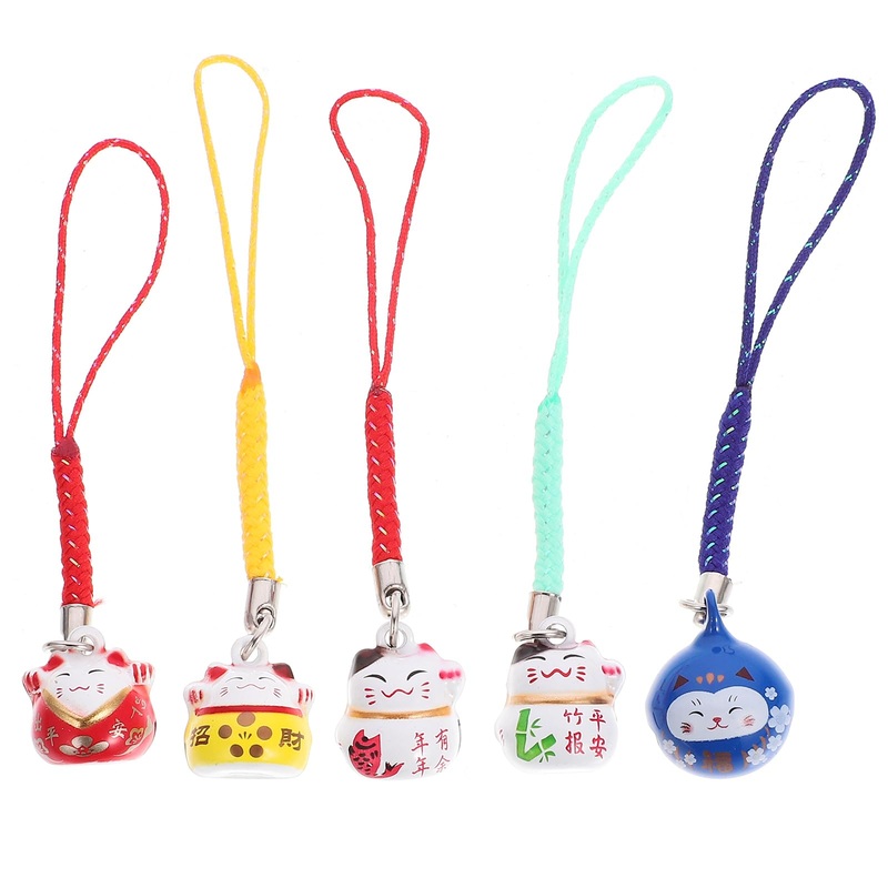 Tofficu Phone Charms Strap, Fengshui Fortune Lucky Cat Keychain, Kawaii Phone Charm Style 3