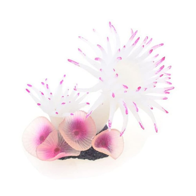 1PCS Artificial Aquarium Plants, Simulation Silicone Aquarium Ornament Artificial Coral Sea Tree Aquarium Fish Tank Landscaping Decoration Mi126 White