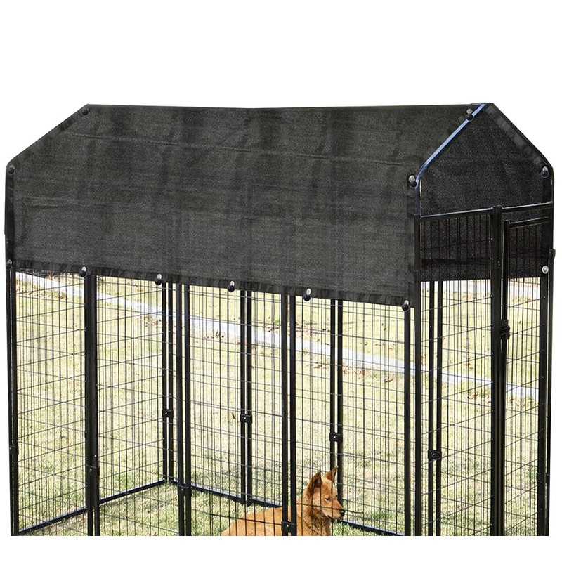 Dog Cage Cover Sunblock Shading Cloth Net Mesh Tarp Dog Kennel Shade Cover 90% Sunblock Shading Cloth Net Mesh Tarp 10×10 ft for Outdoor Large Pet Crate Black
