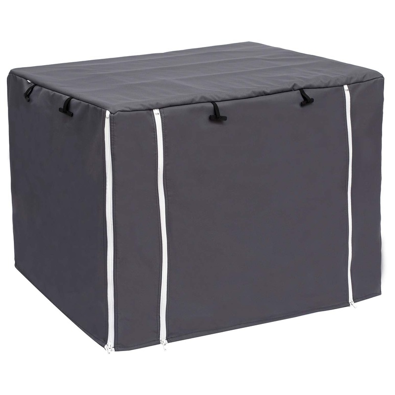 Dog Crate Cover for Wire Crates, Heavy Nylon Durable Waterproof Windproof Pet Kennel Cover Indoor Outdoor Protection – Cover only – Dark Grey – M