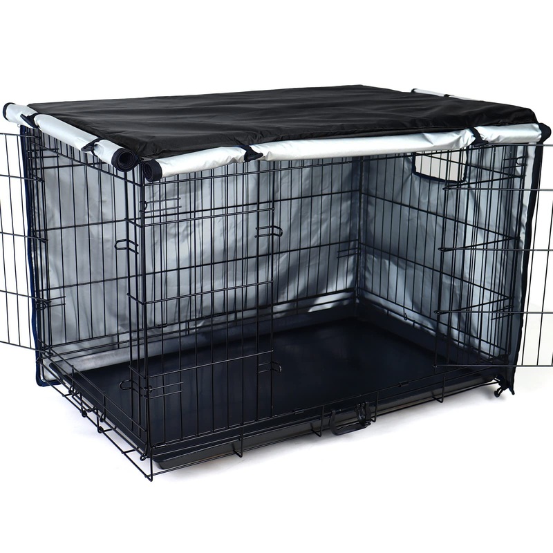 Durable Dog Crate Cover-Double Door, Pet Kennel Cover Waterproof Anti-UV Dog Cage Cover Fit for 24-48 inches Crate -Black 36 inch Black