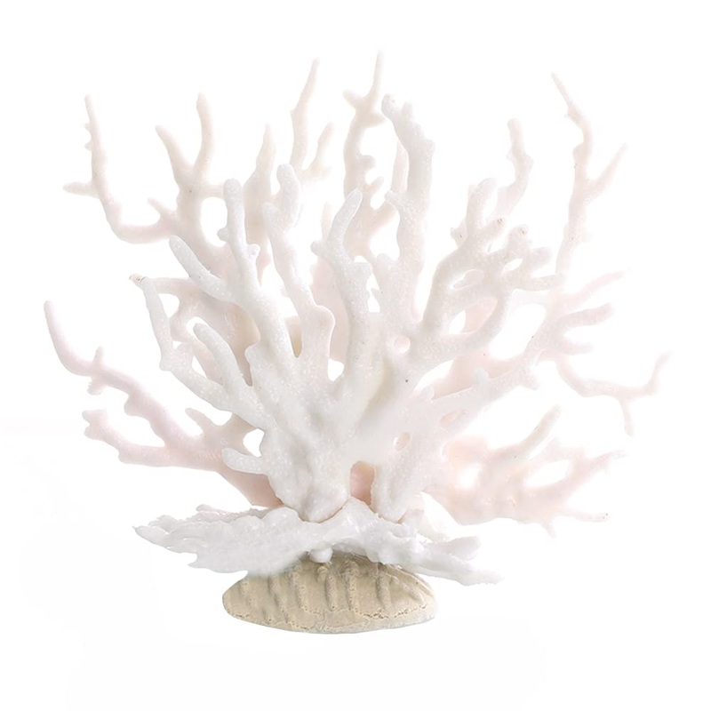 Fake Coral Multi-Purpose Pollution-Free Simulation Beautiful Water Grass Fish Tank Aquarium Decoration CT107 White