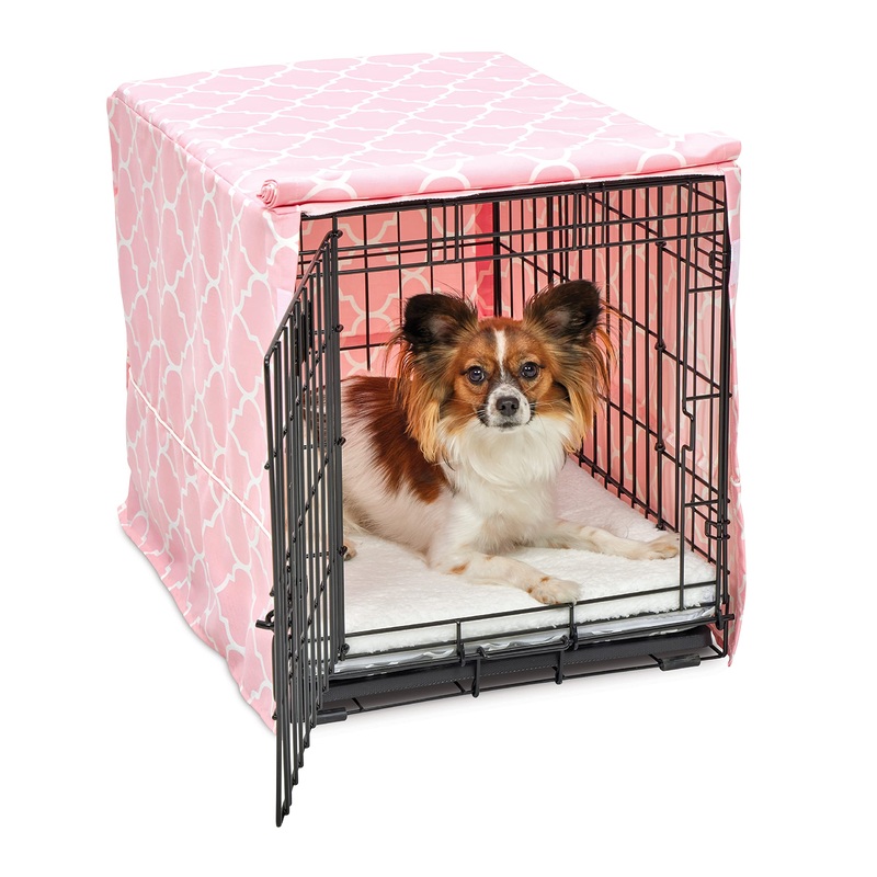 New World Pet Products Dog Crate Cover Featuring Teflon Fabric Protector, Dog Crate Cover Fits Midwest 24-Inch Dog Crates, Pink Designer Pattern 24 Inch