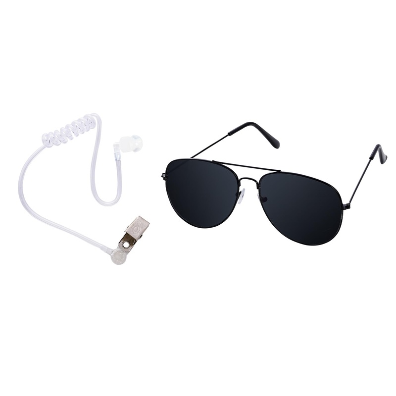 Playing Cosplay Toy Black Sunglasses with Earpiece Earplugs Ring Bearer for Halloween Costume 2
