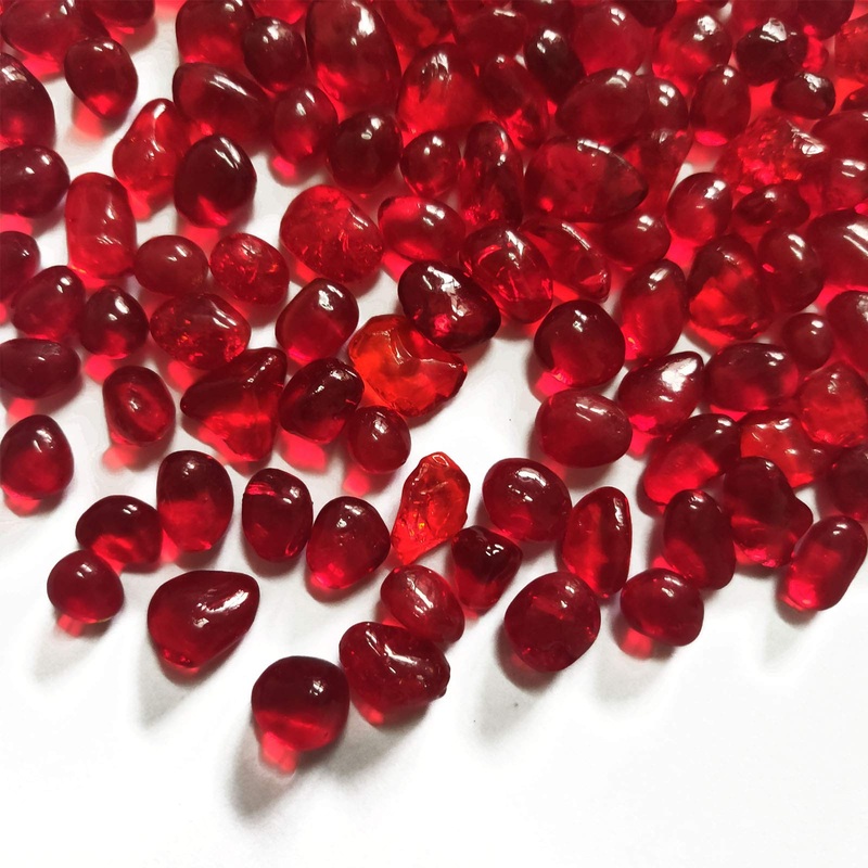 Red Glass Stones 1lb, Glass Gems for Vases Fillers, Irregular Smooth Glass Pebbles for Table Scatter, Aquarium Fish Tank, Gems Displaying, Outdoor Garden Landscaping