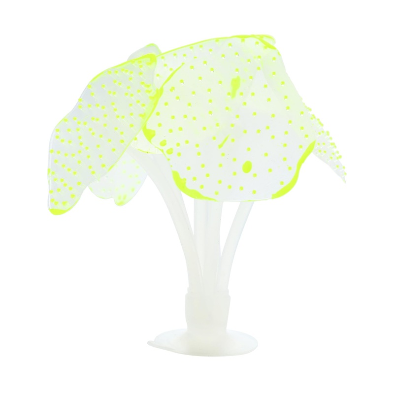 Silicone Glowing Simulation Coral, Fluorescence Aquatic Artificial Coral for Aquarium (Yellow) Yellow