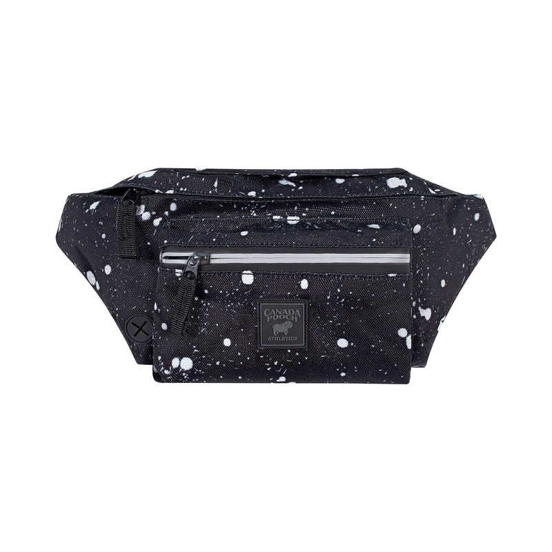 Canada Pooch Everything Dog Walking Fanny Pack – Dog Fanny Pack with Dog Poop Bag Dispenser & Dog Treat Pouch, Great as Dog Training Fanny Pack, Adjustable up to 54 – Splatter Black Splatter