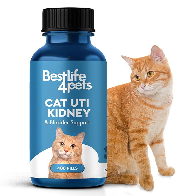 Cat UTI Remedy & Kidney Support for Cats, Natural Urinary Tract Infection and Cat Bladder Crystals Treatment Helps Flush Out Kidney Stones, Clears Infection, & Improves Kidneys Health, 400 Tiny Pills 1-Pack
