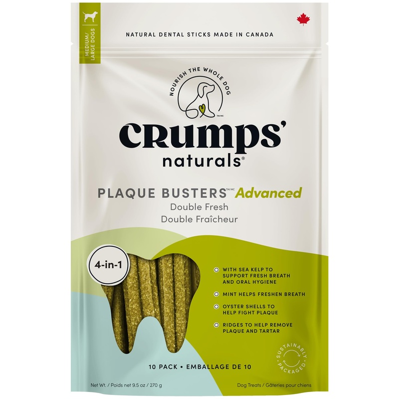 Crumps’ Naturals Plaque Busters Advanced – Double Fresh Dental Sticks 9.5oz