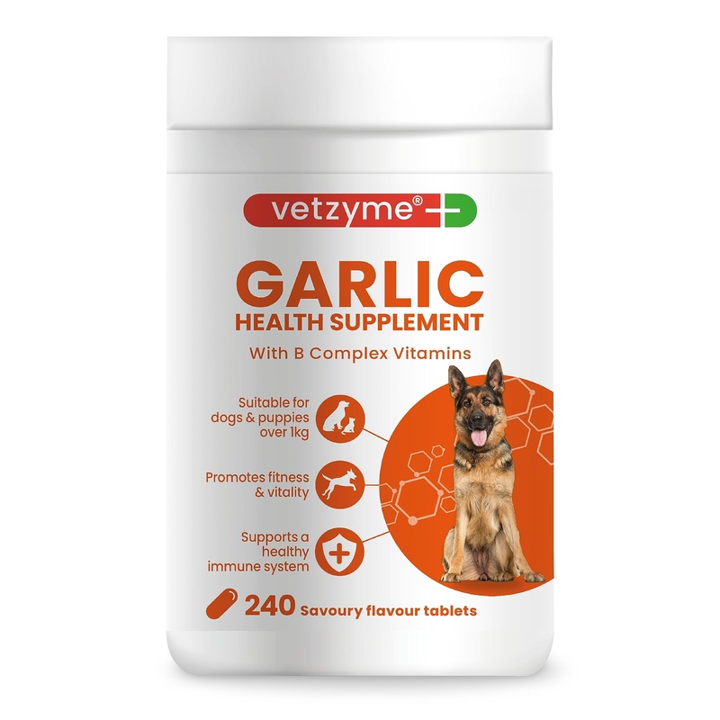 Garlic Health Supplement Tablets for Dogs, Healthy Heart, Vitality for Dogs, 240 Tablets