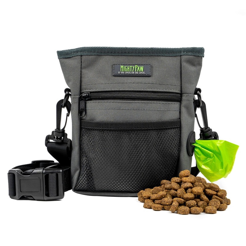 Mighty Paw Dog Treat Pouch 2.0 – Hands-Free Design – Strong Magnetic Closure – Quick Access To Your Pup’s Treat – Closes Easy To Prevent Spills – No More Fumbling – Perfect For Long Walks Or Training Grey
