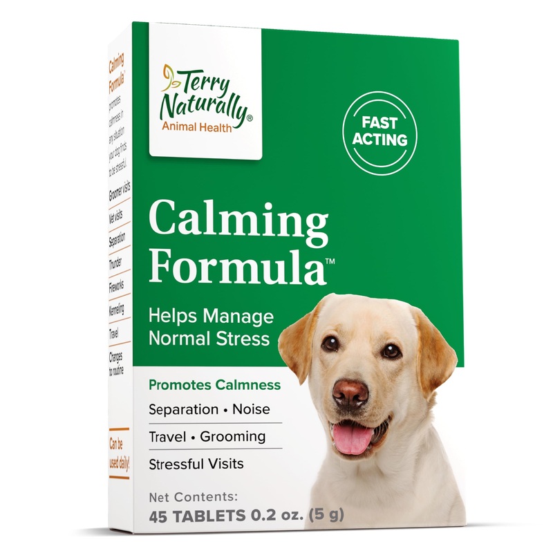 Terry Naturally Animal Health Calming Formula – 45 Tablets – Promotes Calm & Relaxation for Dogs – Non-GMO – 45 Servings