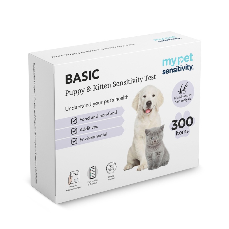 Test – Home Puppy & Kitten Sensitivity Test | 300 Items | 3-5 Day Results | Non-Invasive Hair Sampling | Comprehensive Food & Environmental Analysis | Ideal for Young Pets