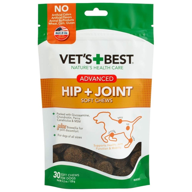 Vet’s Best Hip & Joint Soft Chew Dog Supplements | Formulated with Glucosamine and Chondroitin to Support Dog Joint and Cartilage Health | 30 Day Supply Advanced Formula