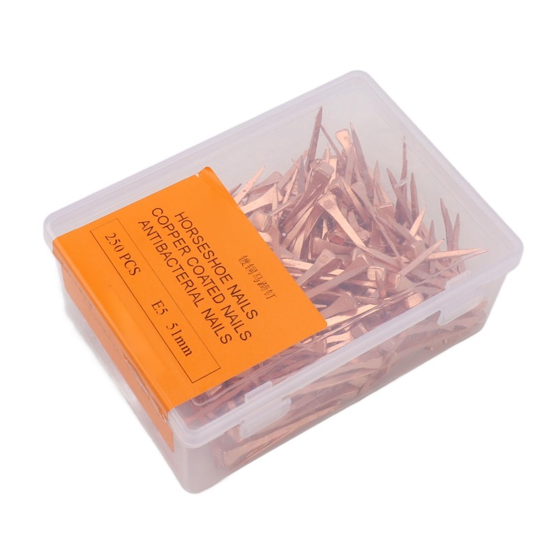 250Pcs Horseshoe Nails Copper Plated Rustproof Equestrian Riding Equipment Pet Supplies (51mm E5) 51mm E5