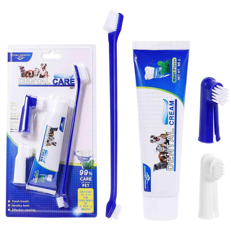 Best Dog Toothbrush & Toothpaste Kit for Maltese Shih Tzu and Other Hybrid Dogs Dogs – Natural Ingredients Reduce Plaque, Whiten Teeth, Freshen Breath