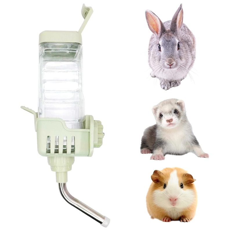 BNOSDM 30 oz Large Rabbit No Drip Top Fill Water Bottle Hanging Leakproof Water Dispenser for Bunny Crate BPA Free Quite Auto Water Feeder for Large Rabbits Cats Puppies (Green) 30oz Green