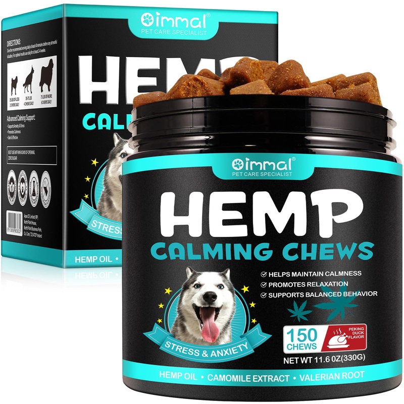 Calming Chews for Dogs150PCS, Natural Ingredients Calming Treats for Dogs Anxiety Relief, Hemp Calming Chews for Dogs Separation, Barking, Thunderstorms, Dog Calming Treats with Duck Flavor Peking Duck 150chews