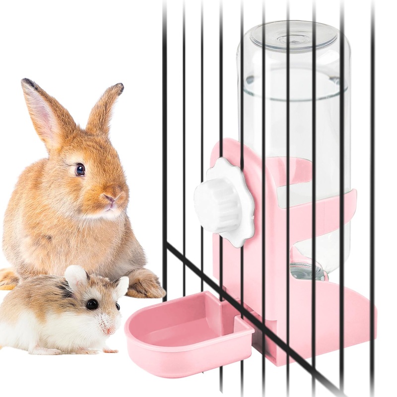 kathson Rabbit Water Dispenser for Cage 17 Oz Hanging Guinea Pig Water Bottle No Drip Gravity Automatic Bunny Water Bottle No Leak Small Animal Water Bottle for Chinchilla Ferret Hamster(Light Blue) Light Blue