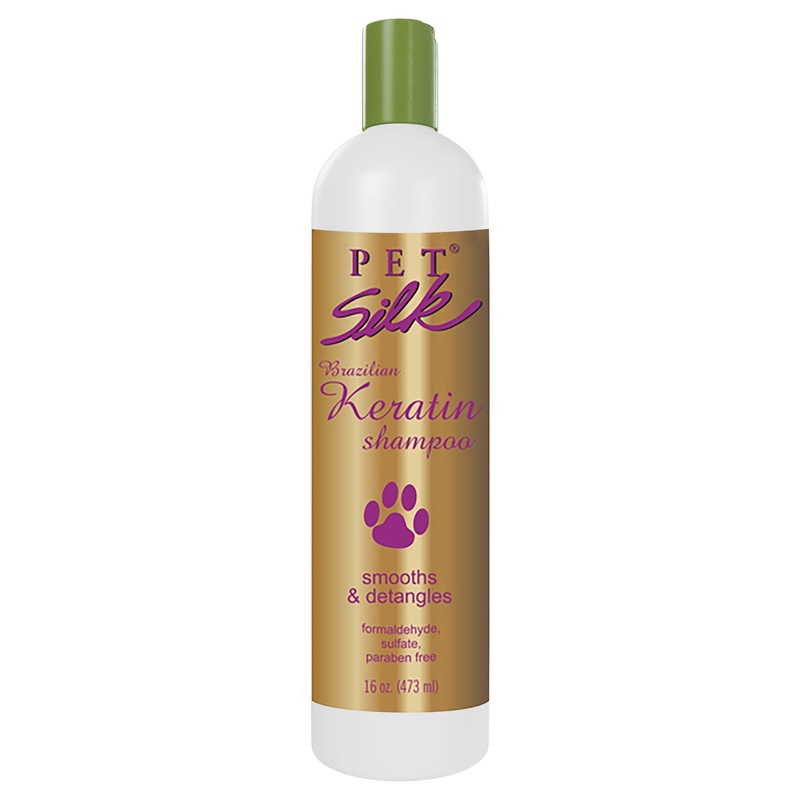 Pet Silk Brazilian Keratin Shampoo 16oz for Pets, Ideal for Shedding, Replenishes, Protects, Moisturizes and Hydrates your Pet’s Coat, Restores Softness and Shine, Infused with Keratin and Silk! 16 Ounce (Pack of 1)