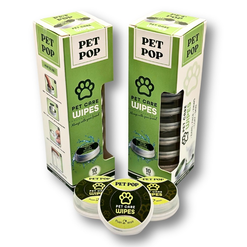 Pet Wipes for Dogs – Travel-Friendly Dog Paw Wipes – Dog Wipes Cleaning Deodorizing – Puppy Wipe Set – Scented Doggie Grooming Non-Wet Wipes – 2 x 10 Individually-Sealed Pods