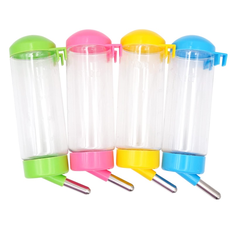 Rabbit Water Bottle No Drip, 4 Pieces 500ml Guinea Pig Water Bowl No Drip Small Animal Water Bottle for Rabbit, Chinchilla, Ferret, Guinea Pigs, Squirrel, Hedgehog, Ship by Random Color