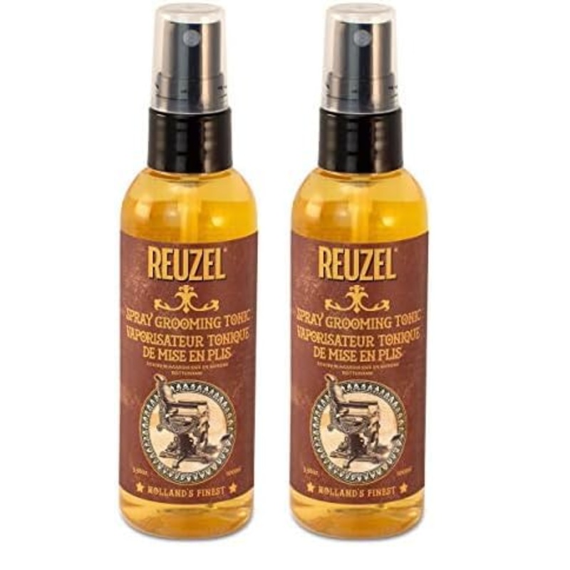 Reuzel Hairspray Grooming Tonic – Subtle Apple, Peppermint Fragrance – Perfect For Blow Drying – Ideal For Volume, Lift And Texture – Low Shine – Protects Hair From All Thermal Styling 3.38 Ounce (Pack of 2)