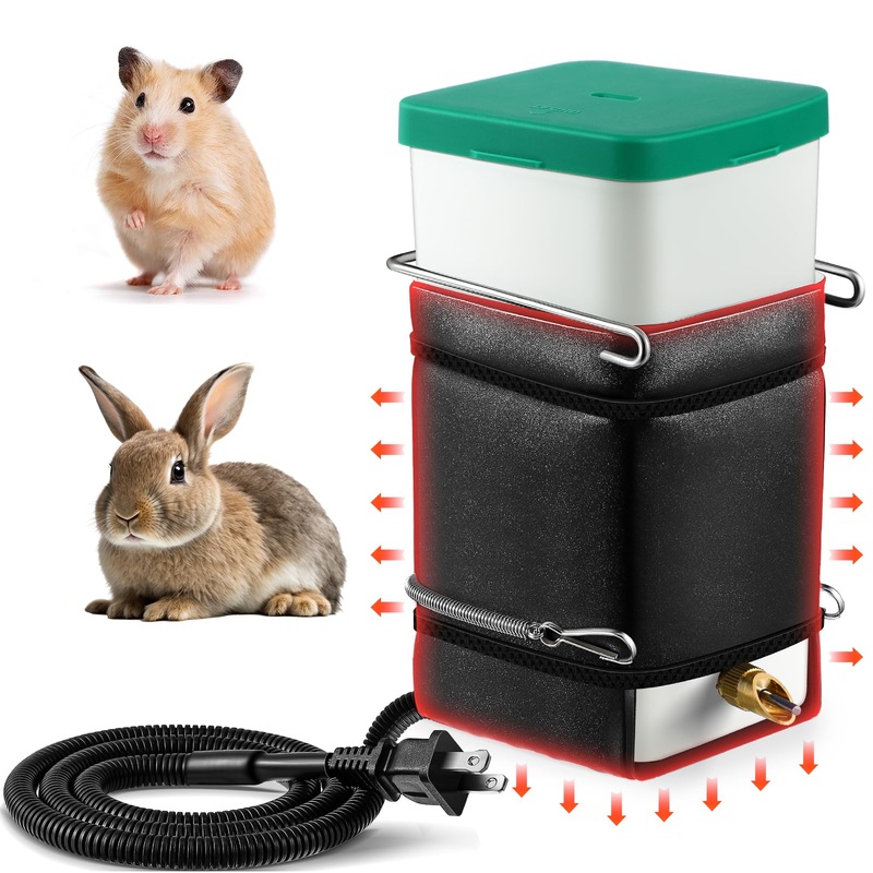 Saillong 1 Pack Rabbit Water Bottle, 32 oz No Drip Heated Water Bottle for Rabbits, Hamster, Guinea Pigs, Ferrets, Birds, Mouse, Cockatiel, Rats, Other Small Animal Pet No Leak No Mess Mount Drinker