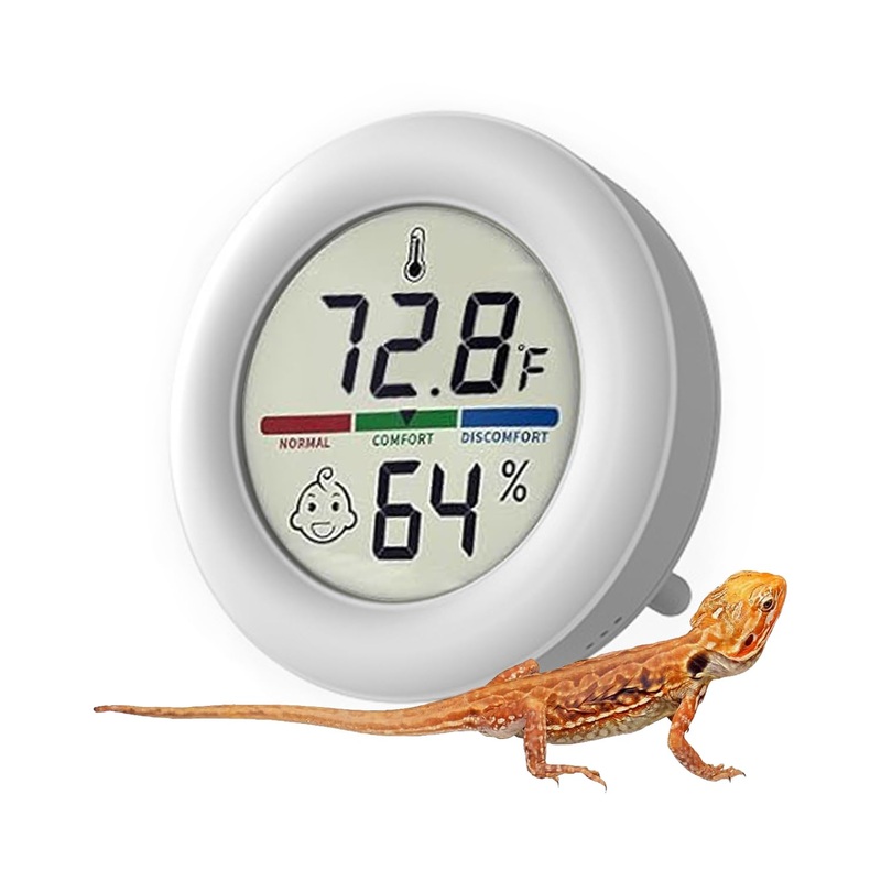 Reptile Tank Thermometer, Mini Digital Hygrometer Thermometer Gauge, Indoor Outdoor Temperature Humidity Meter for Greenhouse Humidors Incubators Reptile Terrarium Jars, Fahrenheit () or Celsius() Upgraded Version